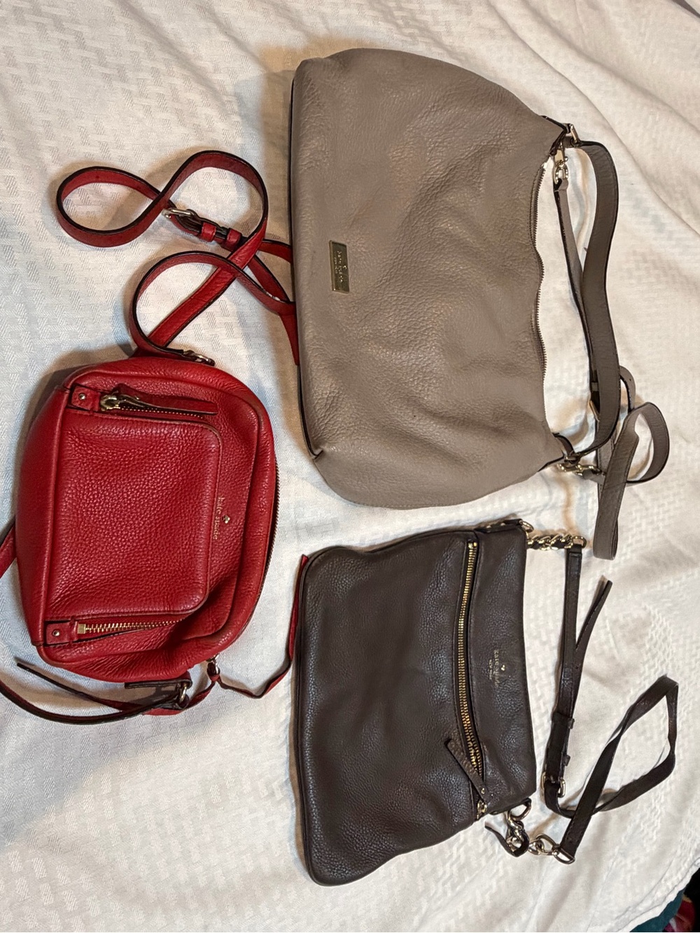 Rehab 56: KATE SPADE LEATHER BAG LOT OF 3 – Crossbody Shoulder Bags